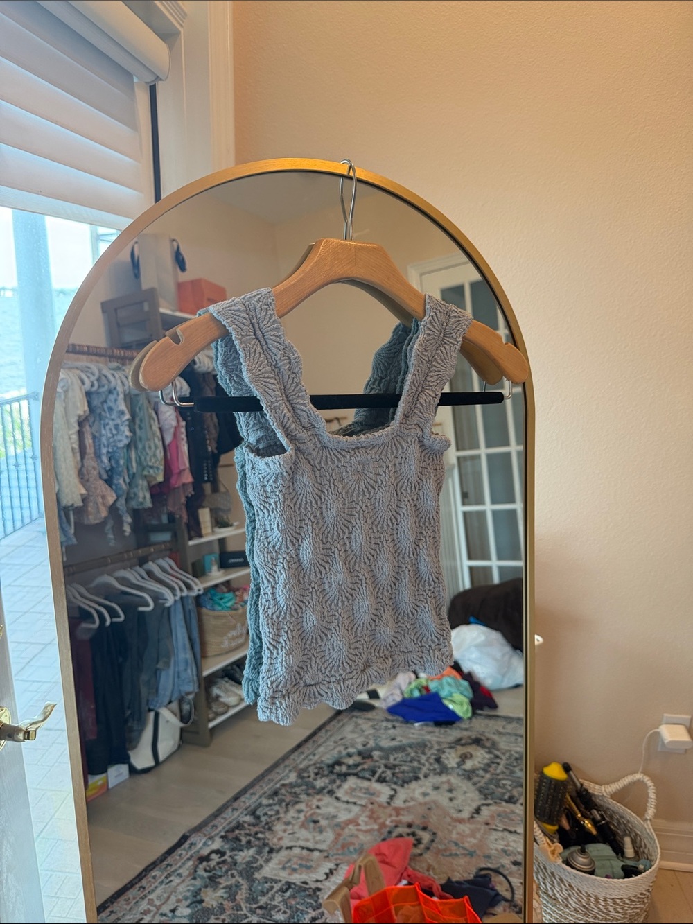 Free People Heather Gray Textured Knit Tank